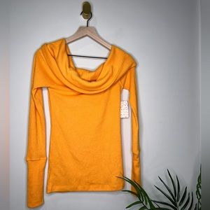 NWT Free People Orange Off the Shoulder Top